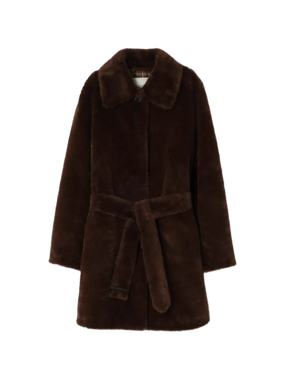Burberry Lichtgewicht jas van imitatiebont met ceintuur Bruin