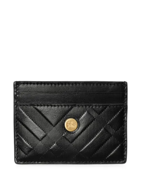 Burberry embossed Check card case