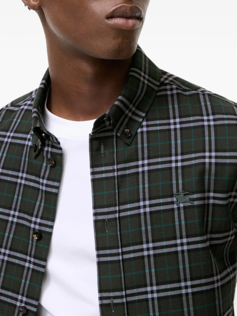 Burberry Geruit overhemd met print Groen