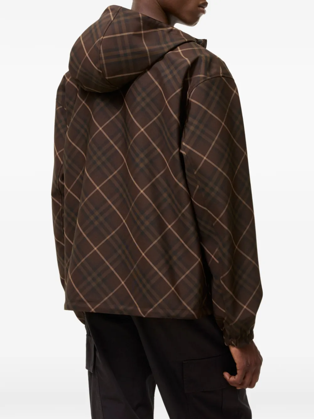 Burberry Omkeerbaar geruit jack met capuchon Bruin