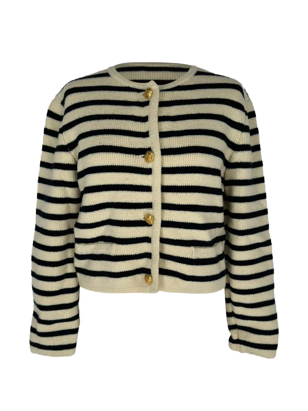 Celine Pre-Owned 2019-2020s striped buttoned cardigan - Nude