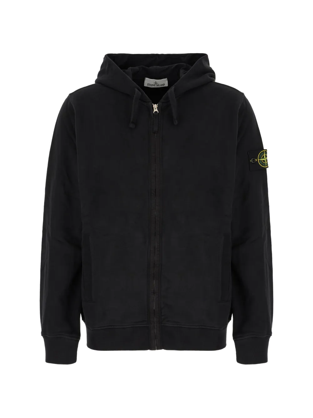 Stone Island 0009 organic cotton fleece hoodie - Schwarz