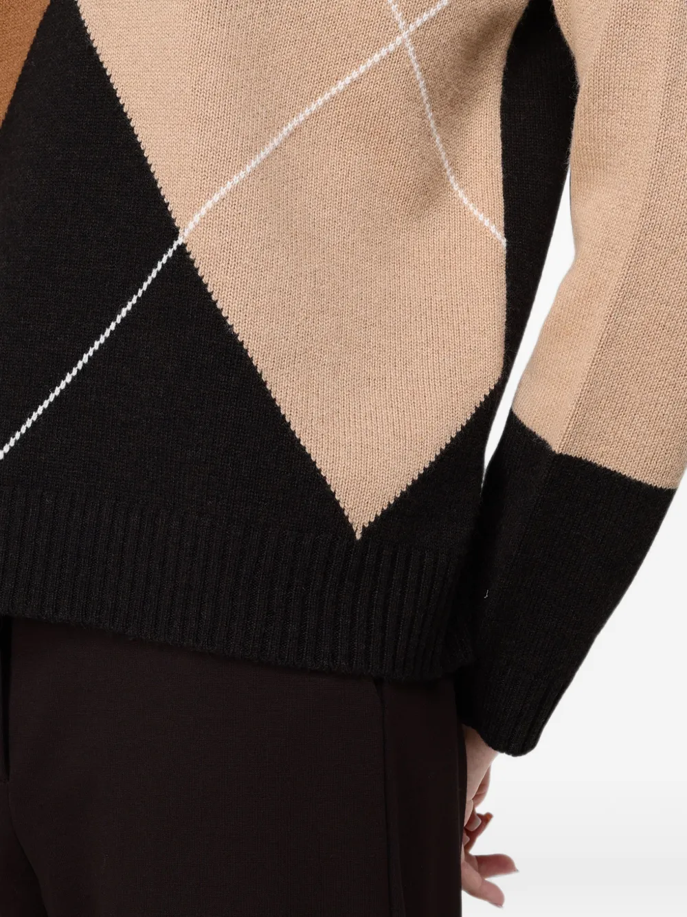 Kangra argyle intarsia-knit sweater Zwart