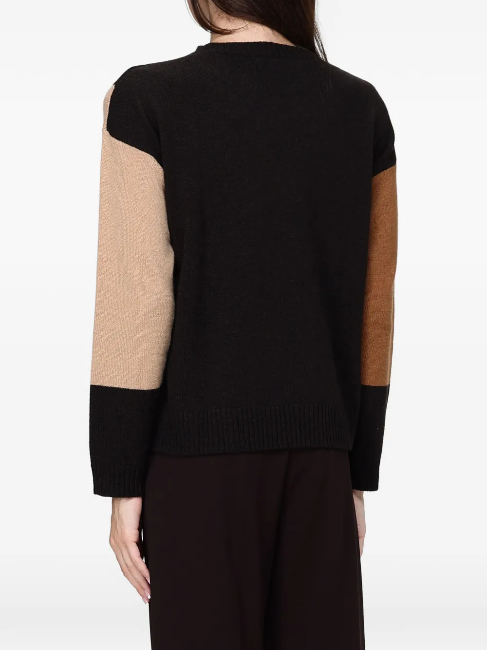 Kangra argyle intarsia-knit sweater Zwart