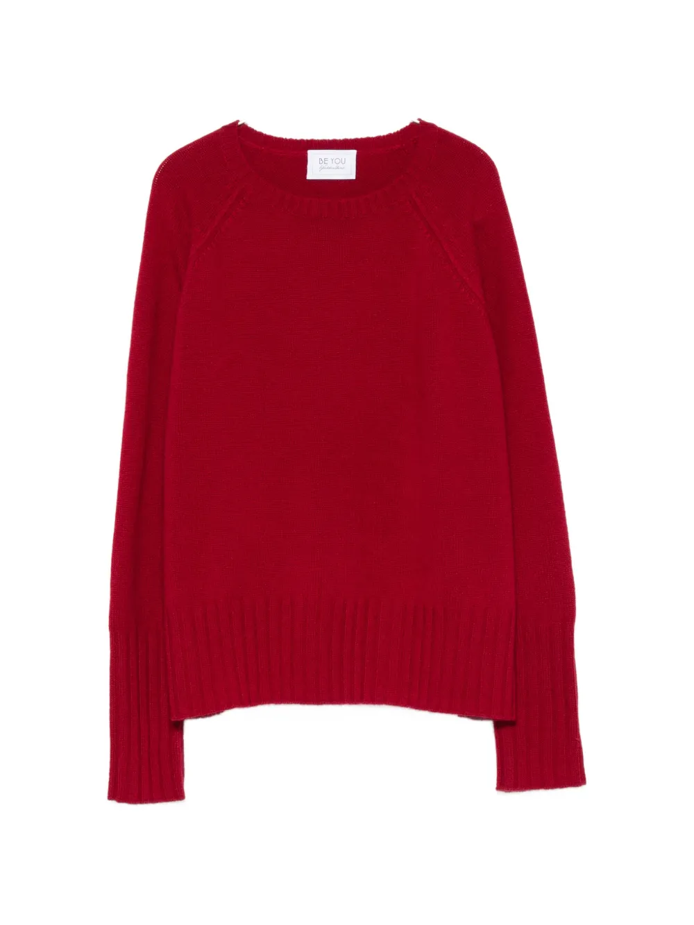 BeYou long-sleeve ribbed-trim sweater - Rot