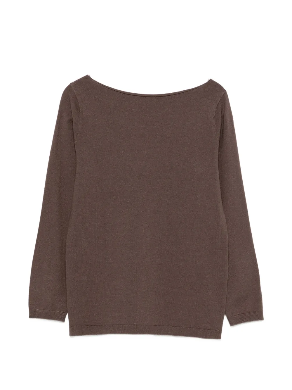 Alpha Studio Boat-neck Long-sleeve Knit In Purple