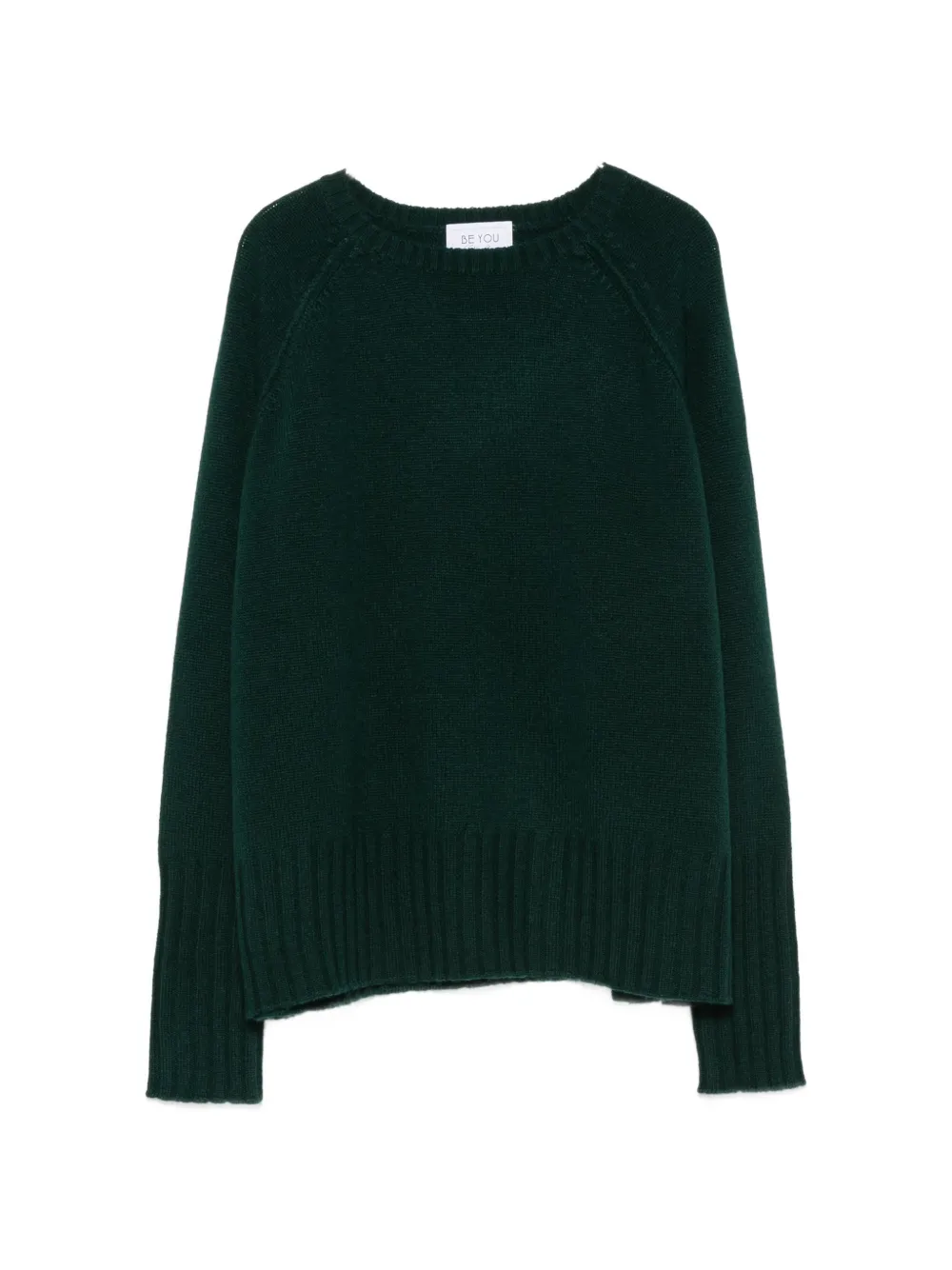 BeYou ribbed-trim long-sleeve sweater - Grün