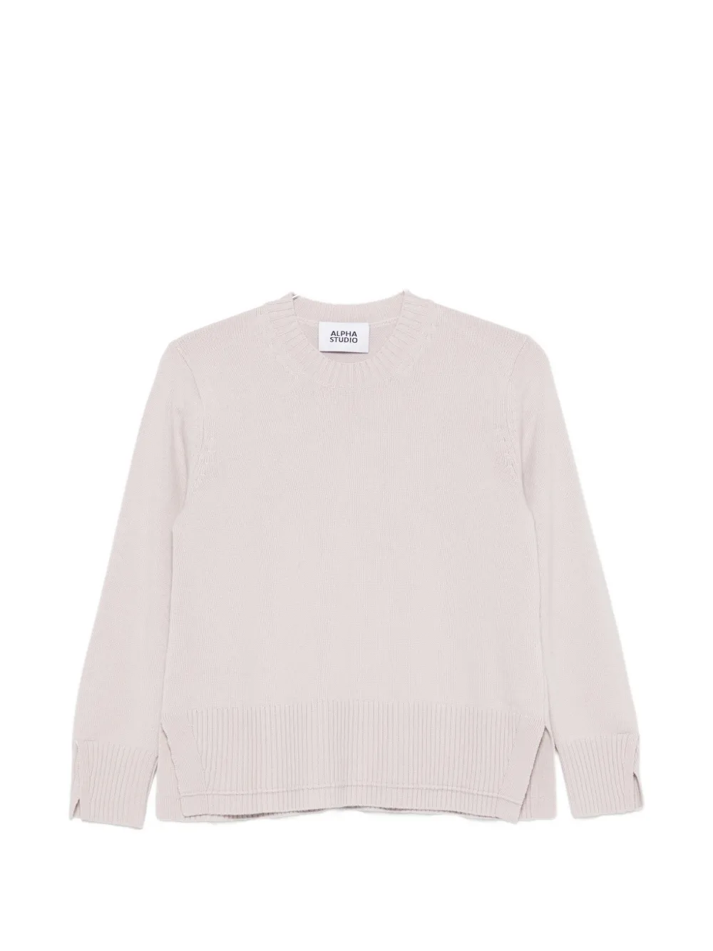 ALPHA STUDIO ribbed-trim side-slit knit - Nude