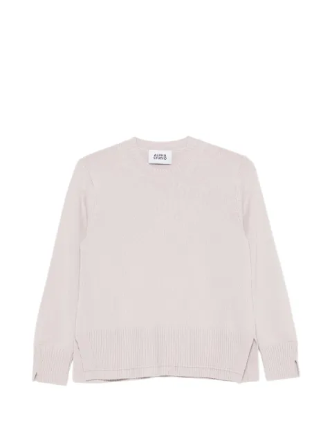 ALPHA STUDIO ribbed-trim side-slit knit