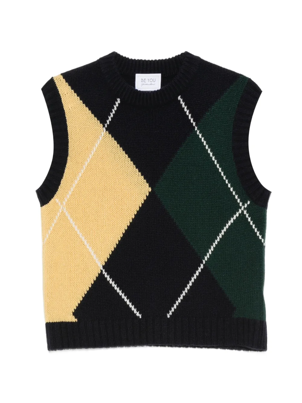 BeYou argyle-knit sleeveless vest