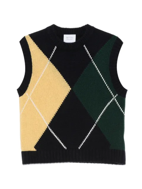 BeYou argyle-knit sleeveless vest