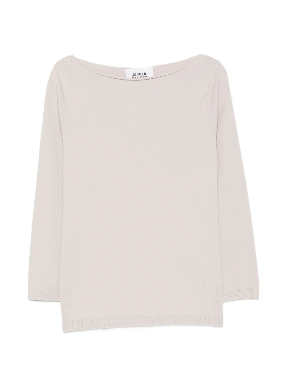 Alpha Studio Boat-neck Sweater In Gray
