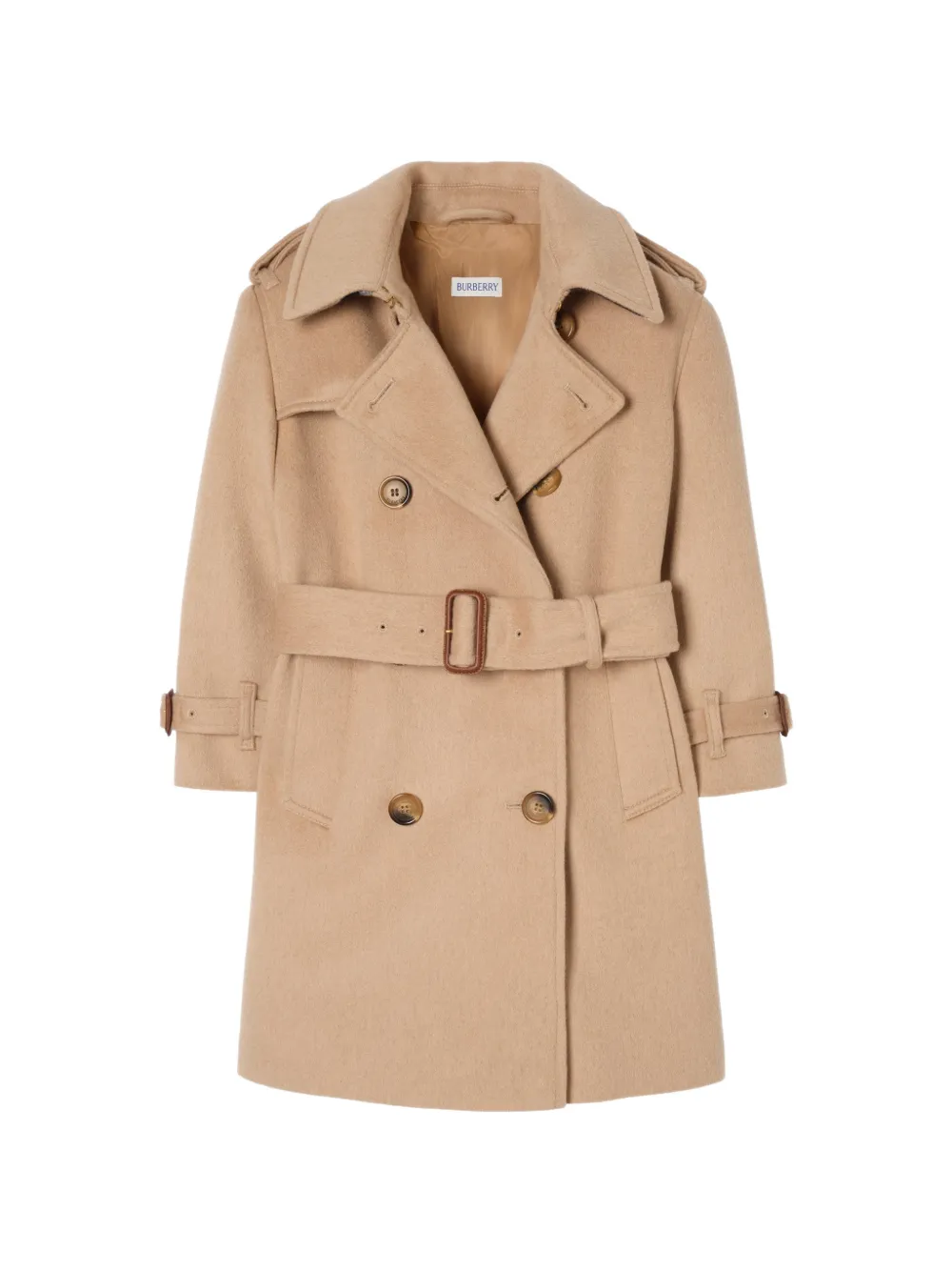 Burberry Kids Trench doppiopetto con cappuccio - Marrone