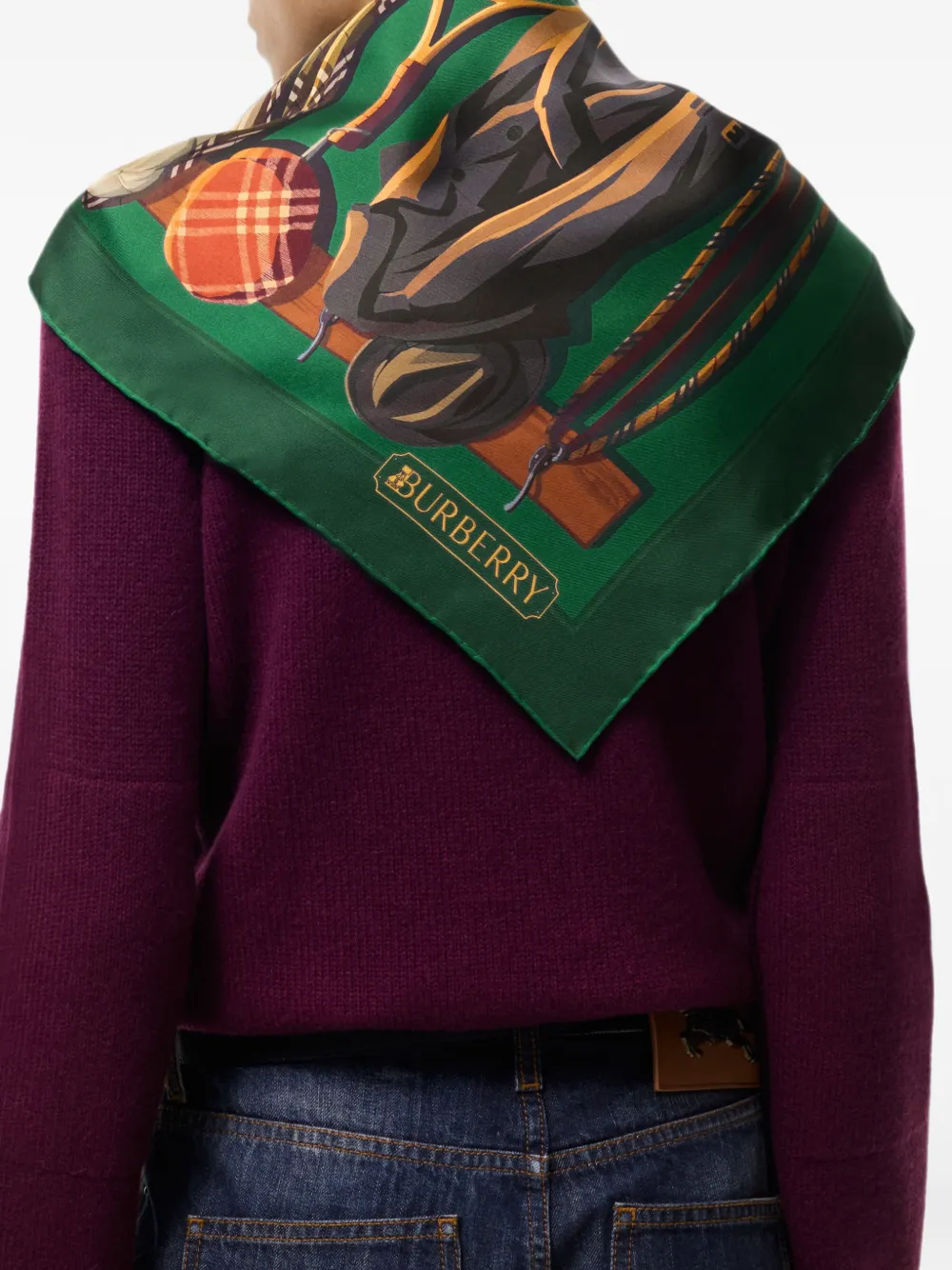 Burberry Knight & Day zijden sjaal Groen