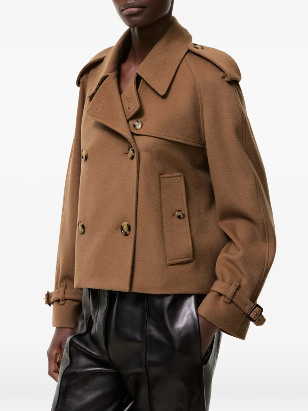 Burberry Mayfair cropped kasjmier trenchcoat Bruin