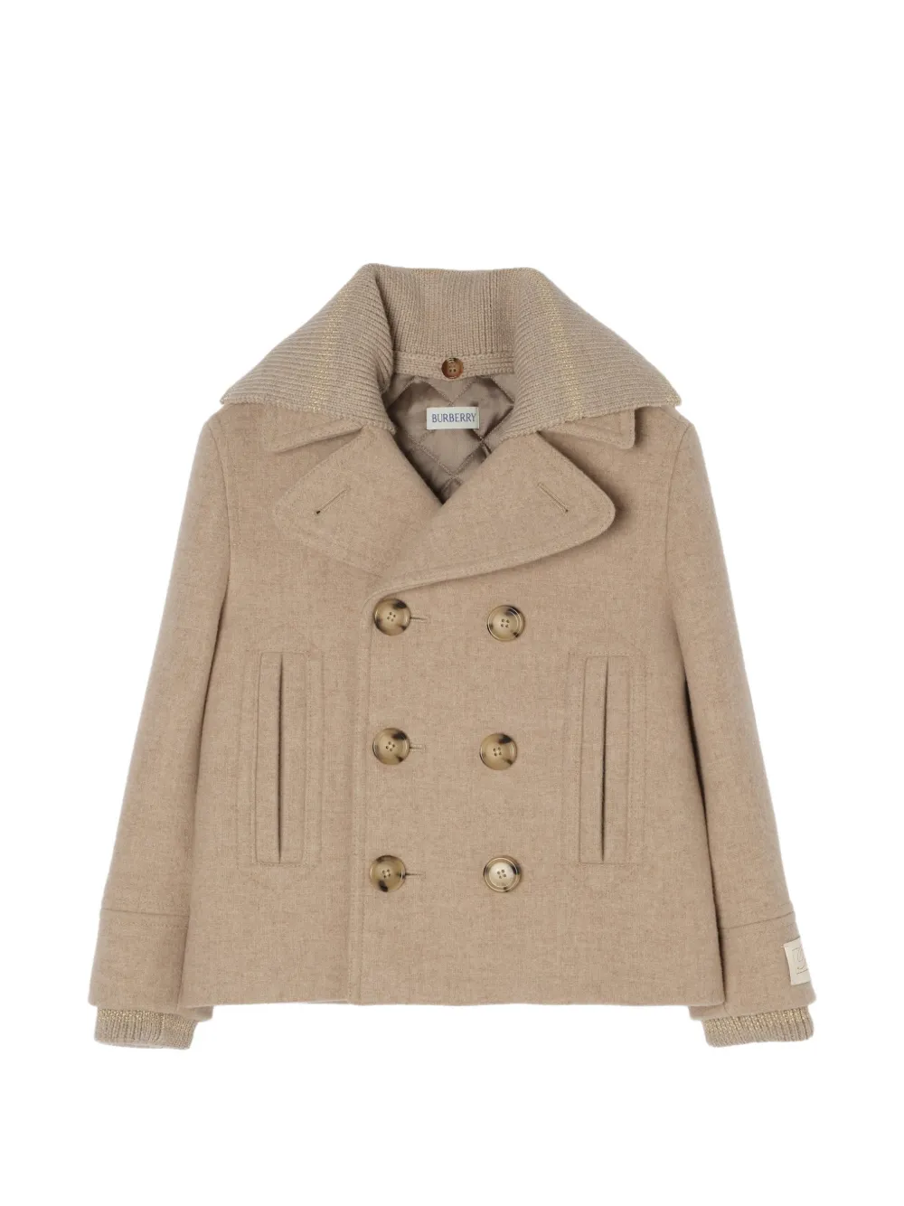 Burberry Kids Doppelreihiger Mantel - Nude