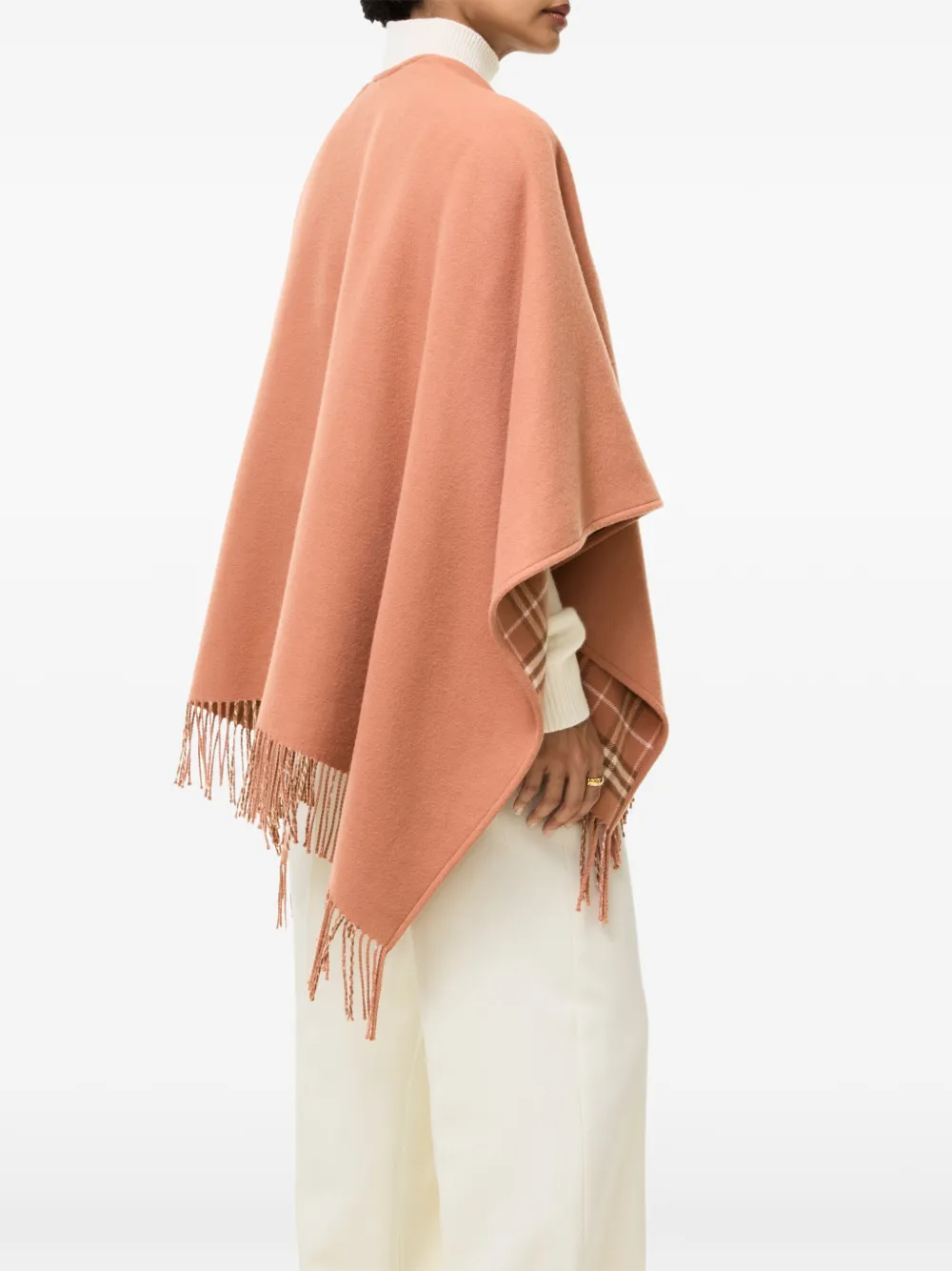 Burberry Omkeerbare Check wollen cape Oranje