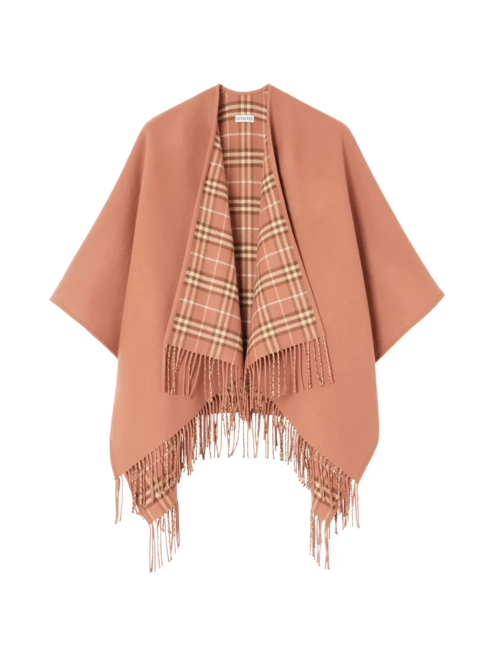 Burberry Omkeerbare Check wollen cape Oranje