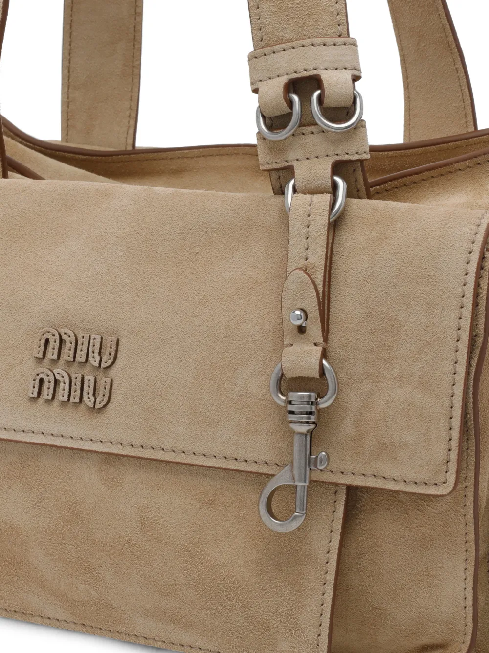 Miu Utilitaire suède schoudertas Beige