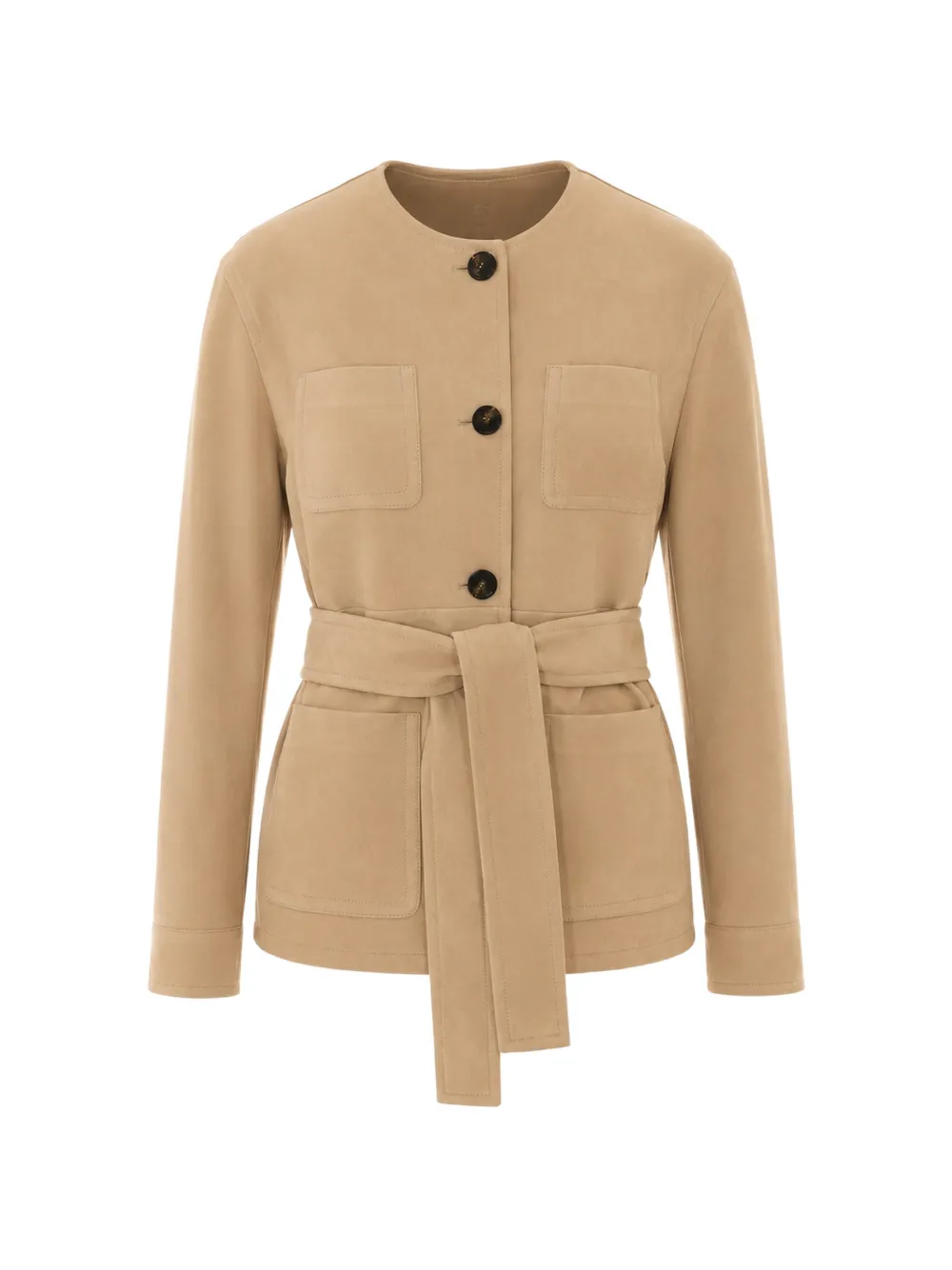 Max Mara belted suede jacket - beige - Toni neutri