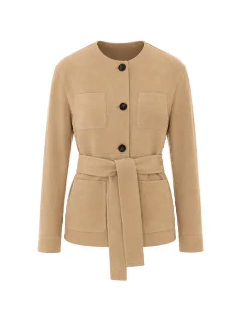 Max Mara belted suede jacket - beige