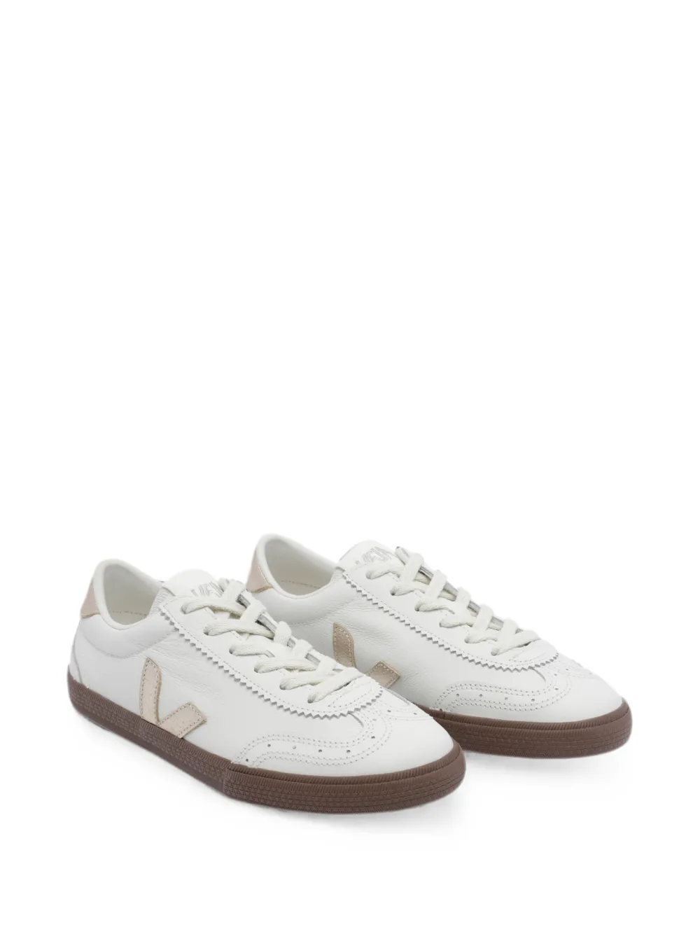 VEJA Volley leather white platine bark sneakers Wit