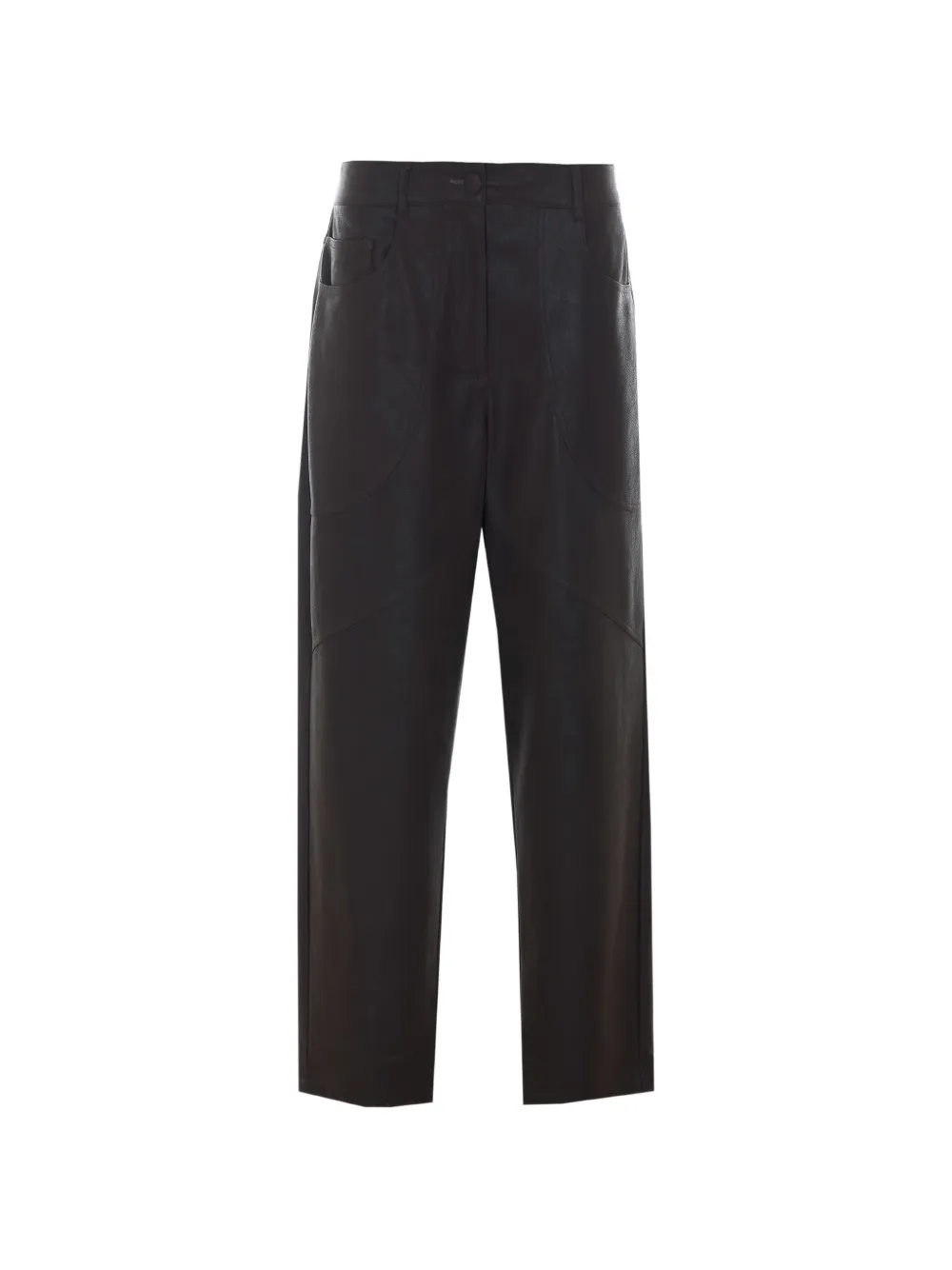 LIU JO coated fabric baggy pants - Marrone
