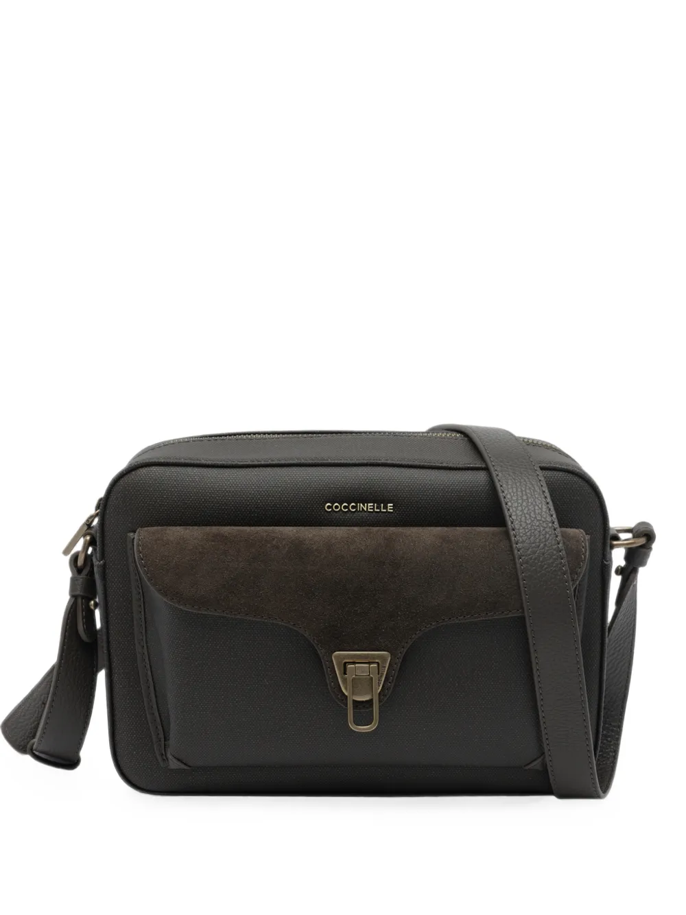 Coccinelle Coccinelle suede-panelled shoulder bag - Marrone
