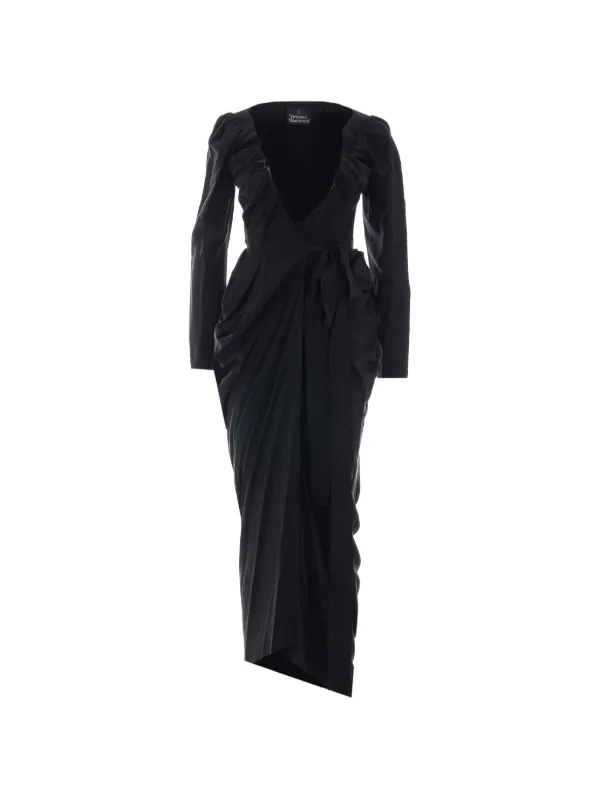 black vivienne westwood dress Kendall Draped Wrap | Black Zip Front Halter