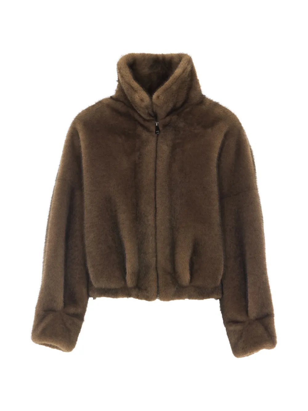 VALENTINI 1972 high-neck faux-fur jacket - Grün