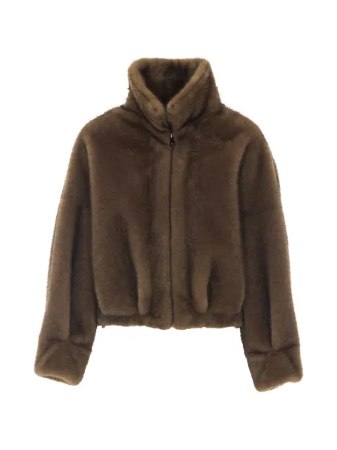 VALENTINI 1972 high-neck faux-fur jacket
