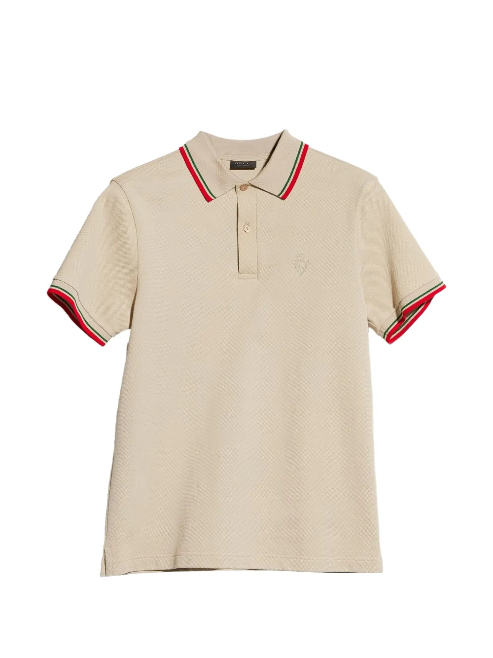 Gucci cotton piquet polo shirt with embroidery - Nude
