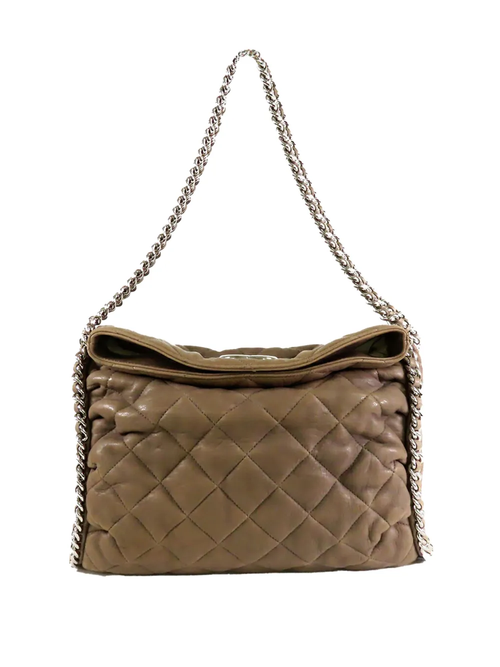 CHANEL Pre-Owned 2010-2011 Quilted Washed Lambskin Chain Around Hobo tote bag - Marrone
