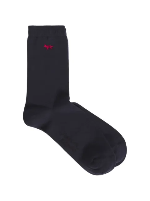 Maison Kitsuné fox-patch ribbed-trim socks