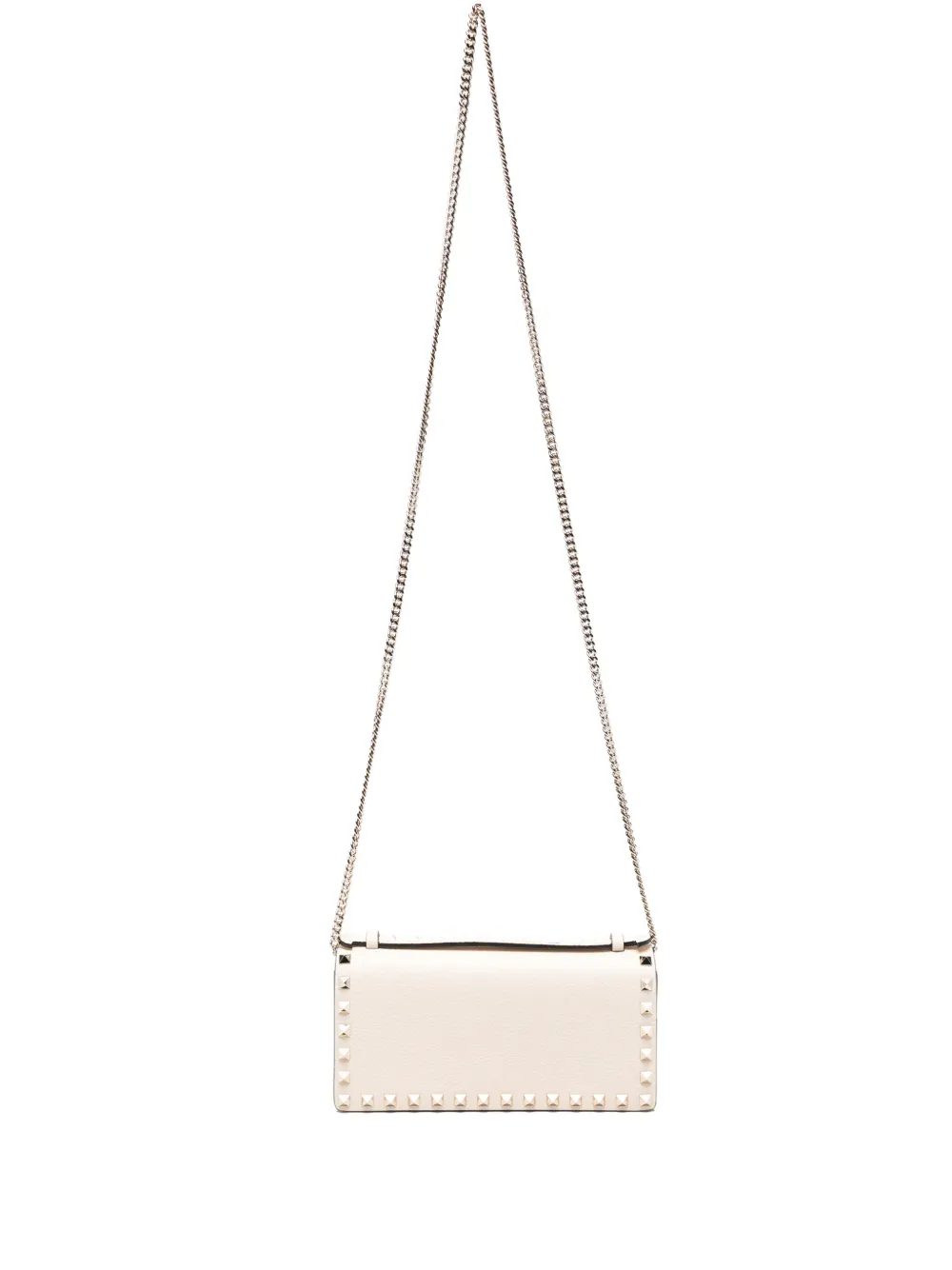 Valentino Garavani Rockstud chain in grainy calfskin crossbody bag - Toni neutri