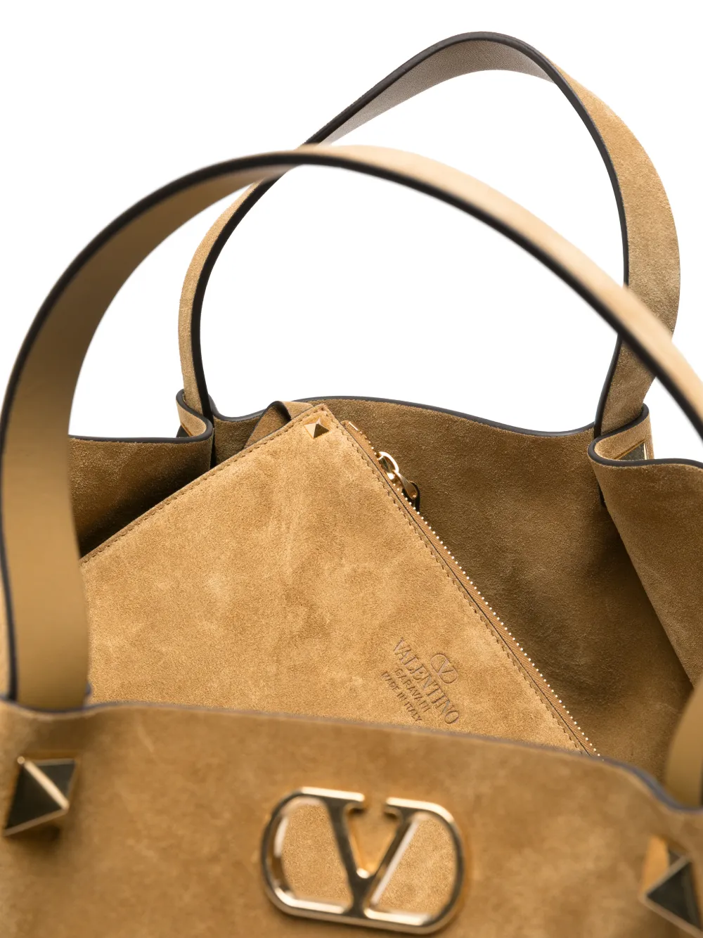 Valentino Garavani Grote Garavani suède shopper Beige