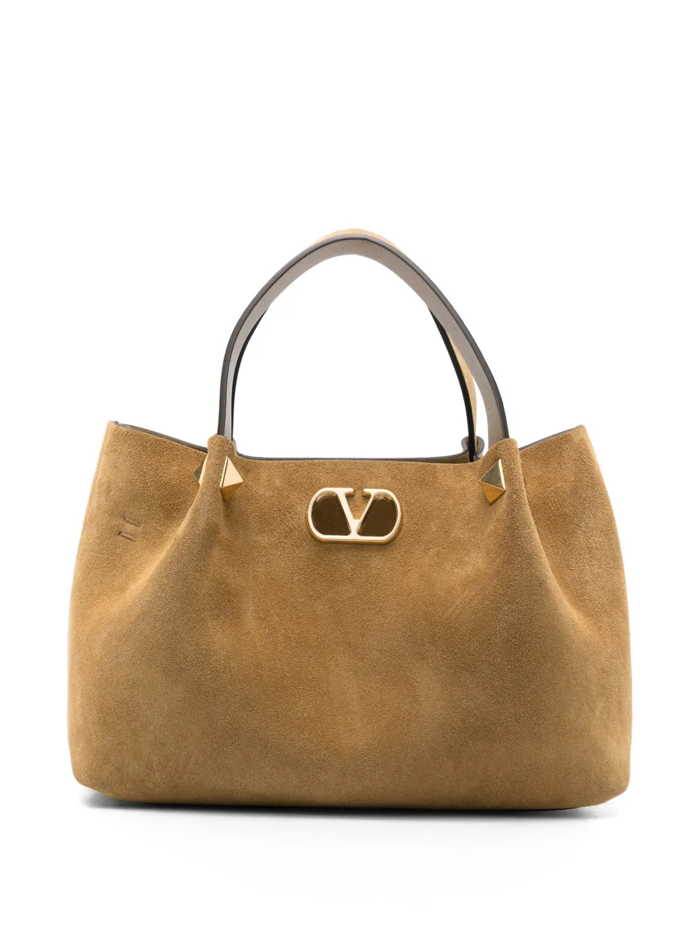 Valentino Garavani VLogo Signature suede tote bag - Toni neutri