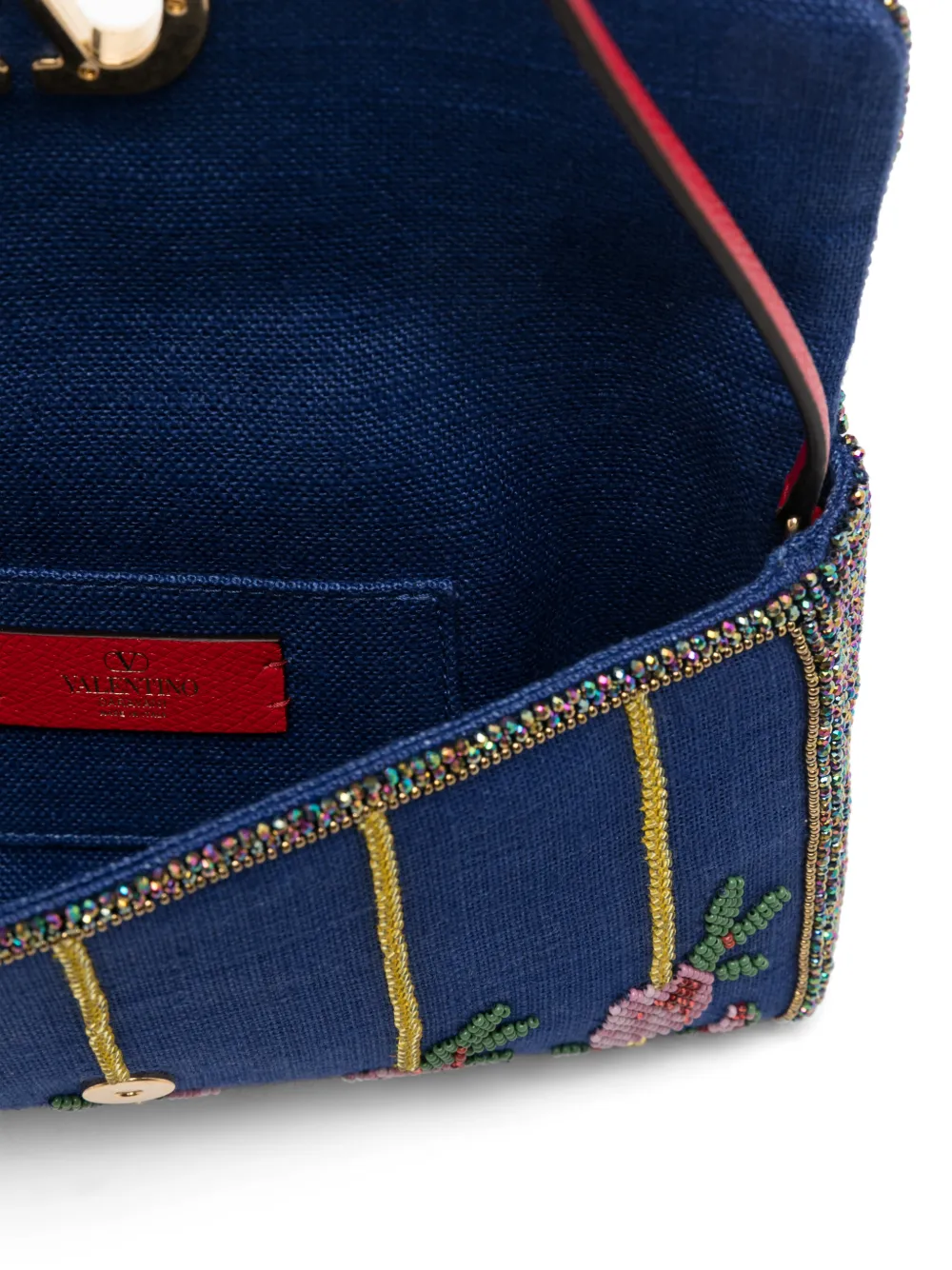 Valentino Garavani VLogo Signature schoudertas verfraaid met kralen Blauw