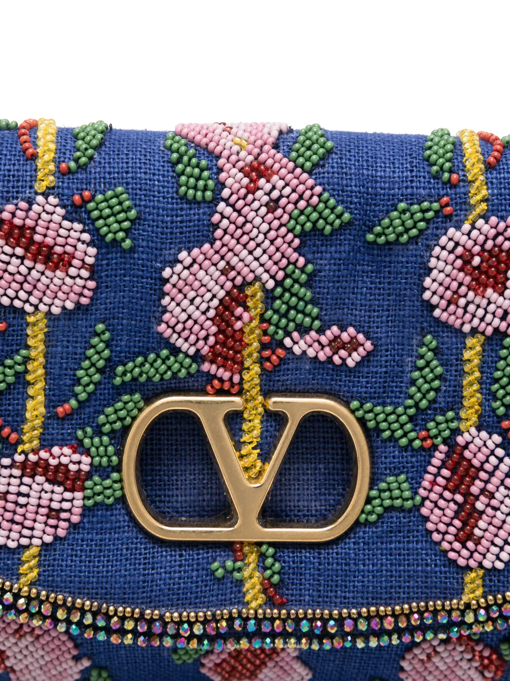 Valentino Garavani VLogo Signature schoudertas verfraaid met kralen Blauw