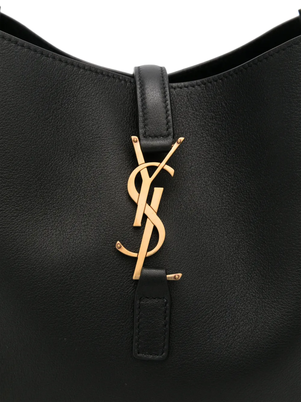 Saint Laurent LE 5 À 7 supple small in grained leather bag Zwart