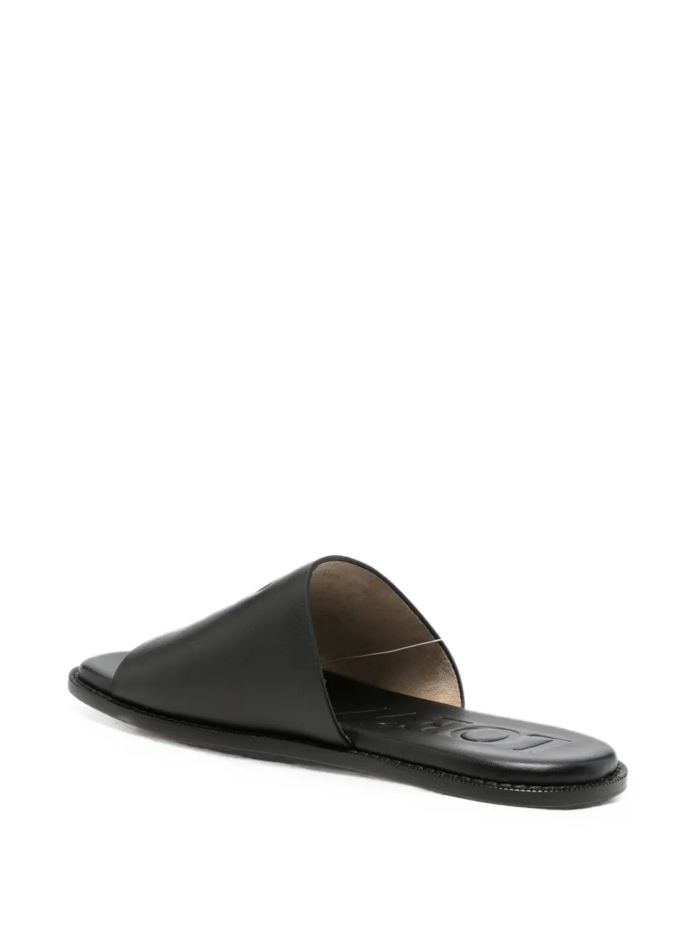 LOEWE Anagram leather slides Zwart