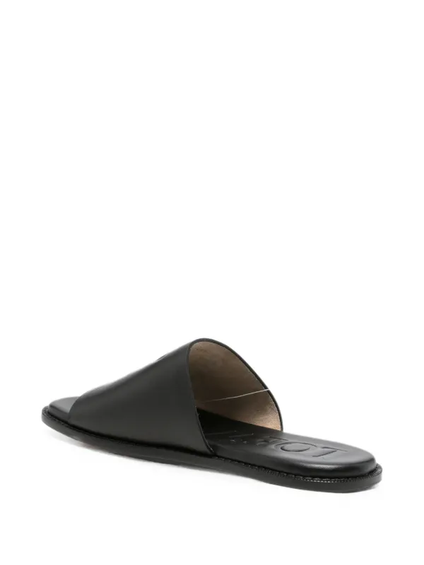 LOEWE アナグラム レザーサンダル | ブラック | FARFETCH JP