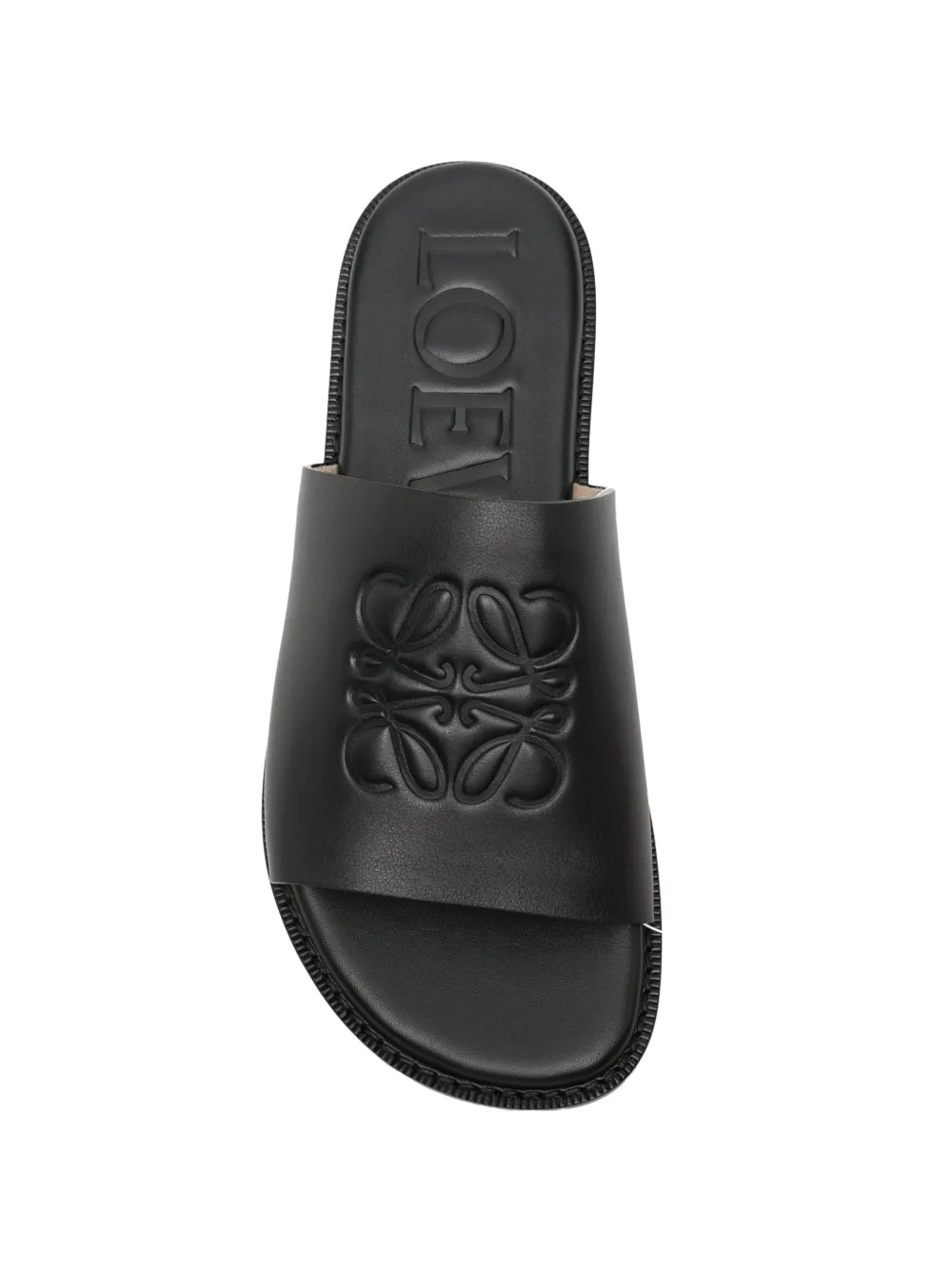 LOEWE Anagram leather slides Zwart