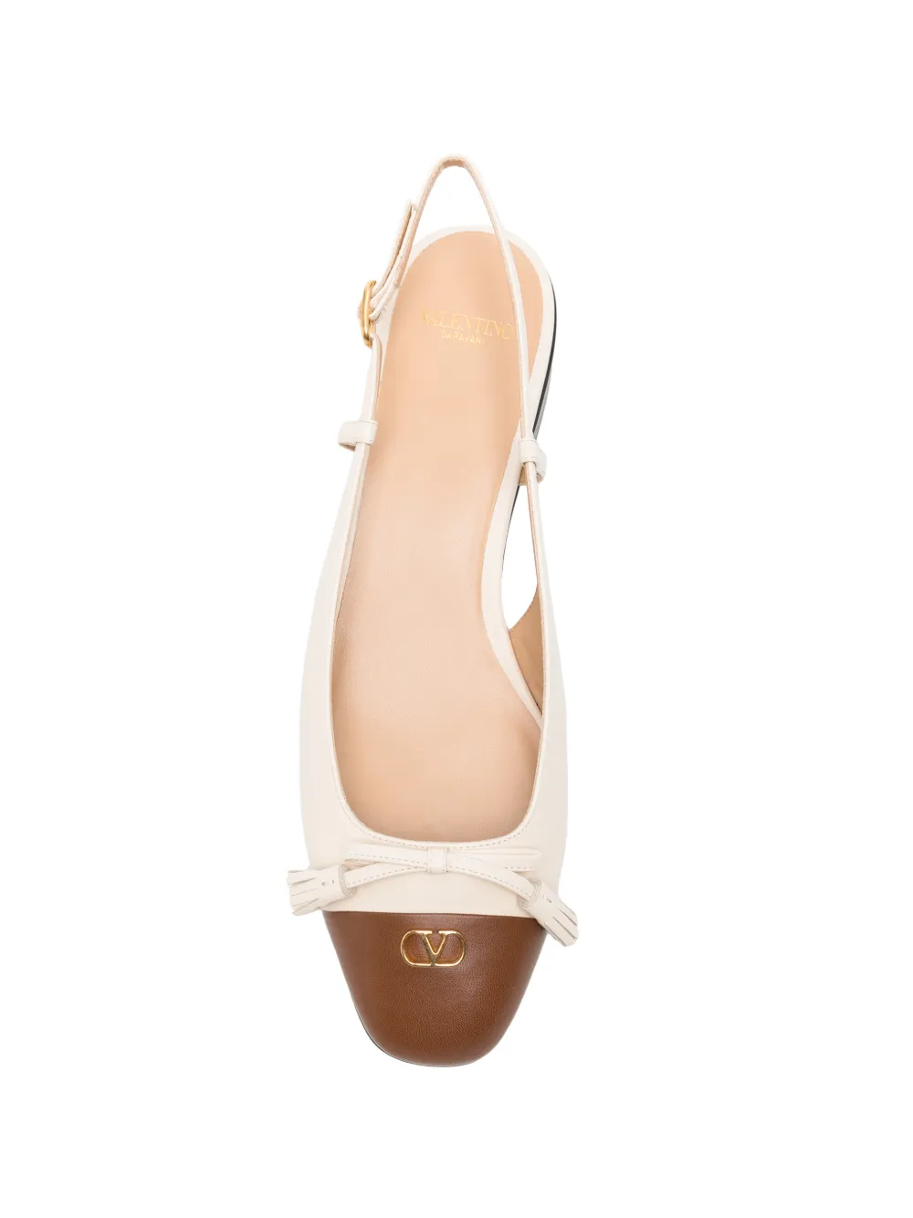 Valentino Garavani Valet du Roi Kid slingback ballerina 25Mmm Beige