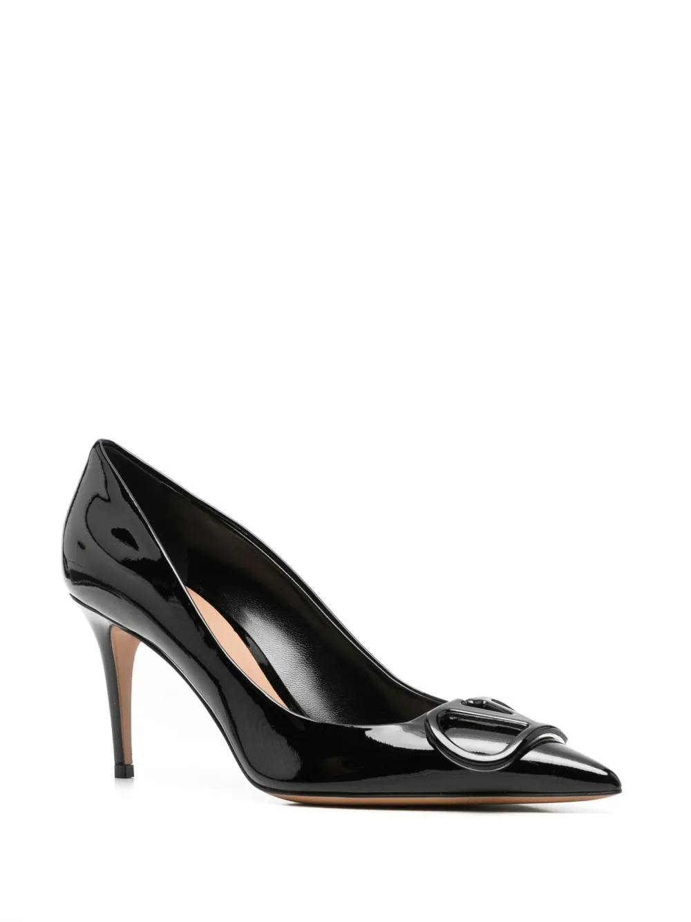 Valentino Garavani VLogo Signature patent leather pumps Zwart