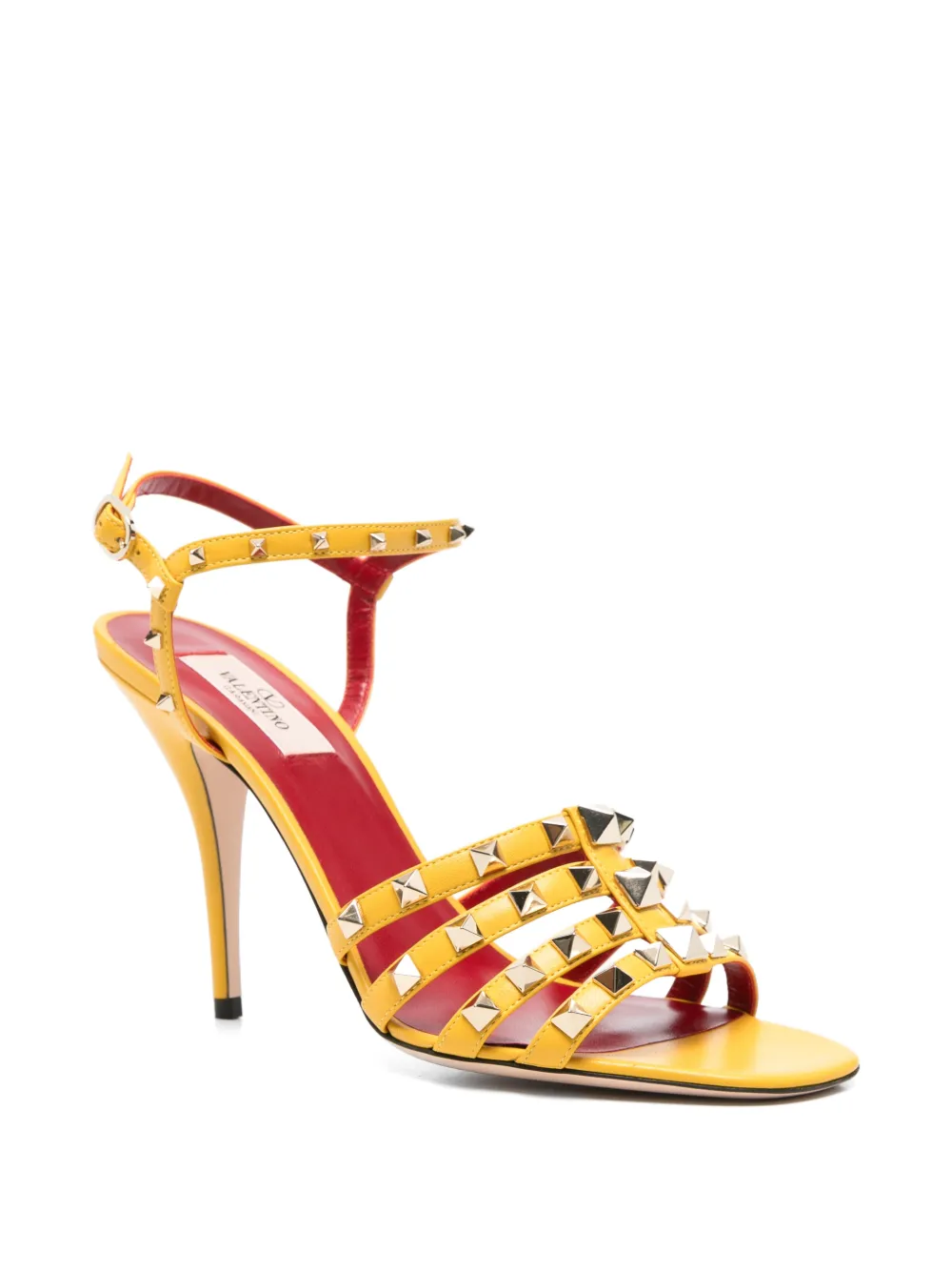 Valentino Garavani Rockstud caged sandals Geel