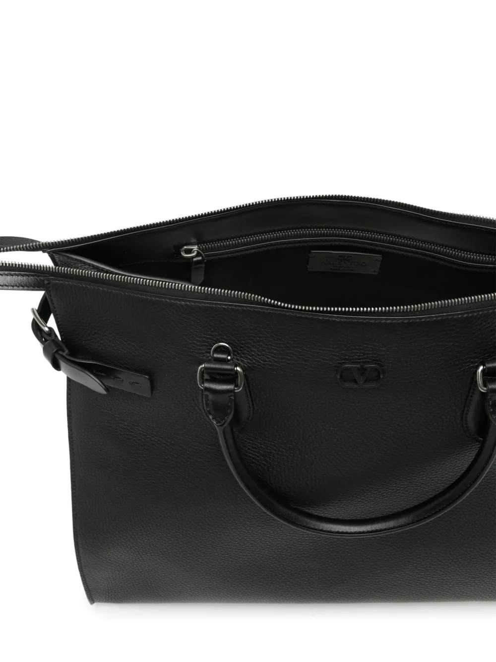 Valentino Garavani Antibes leren shopper met textuur Zwart