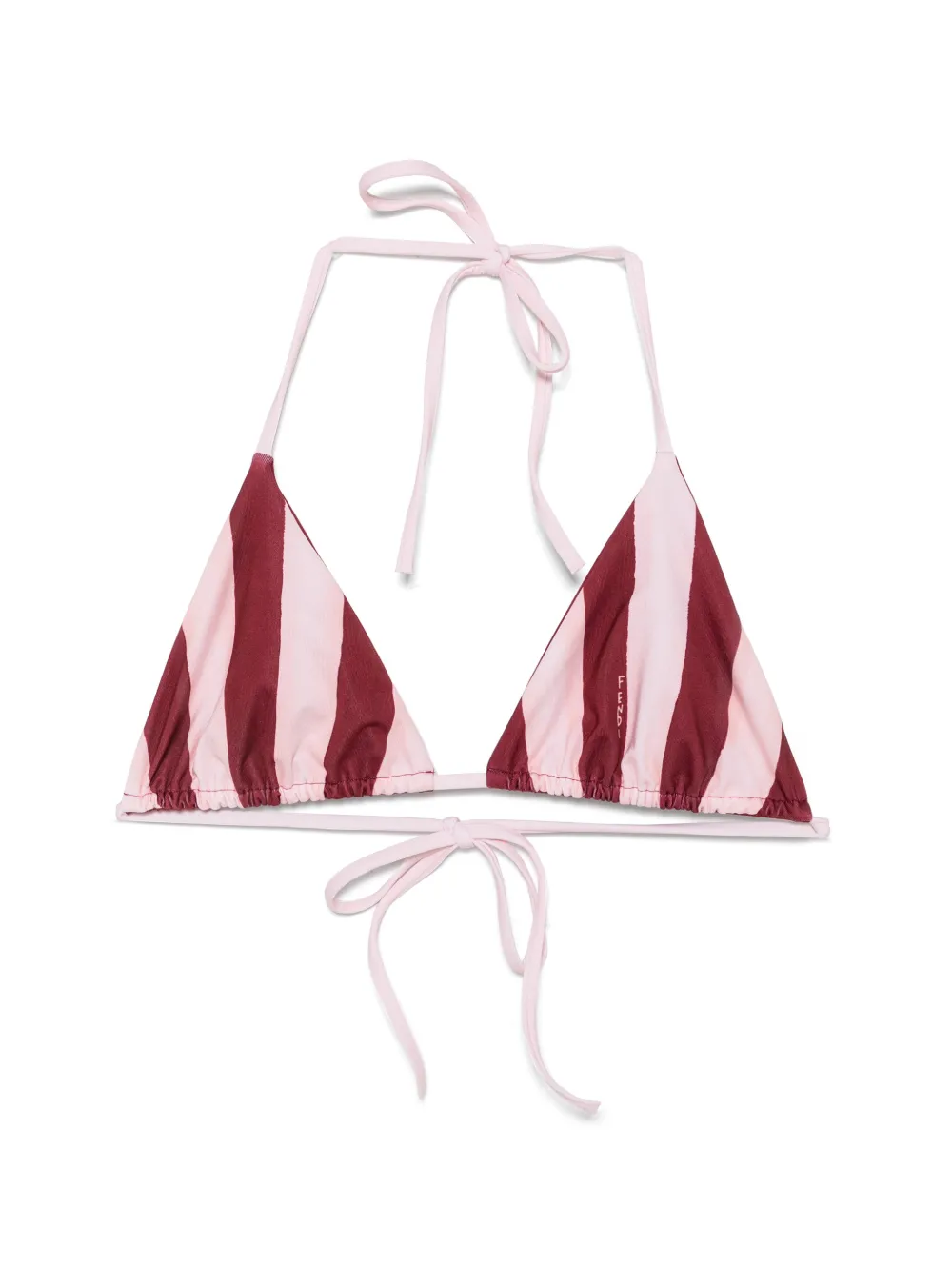 FENDI striped triangle bikini top - Rosso