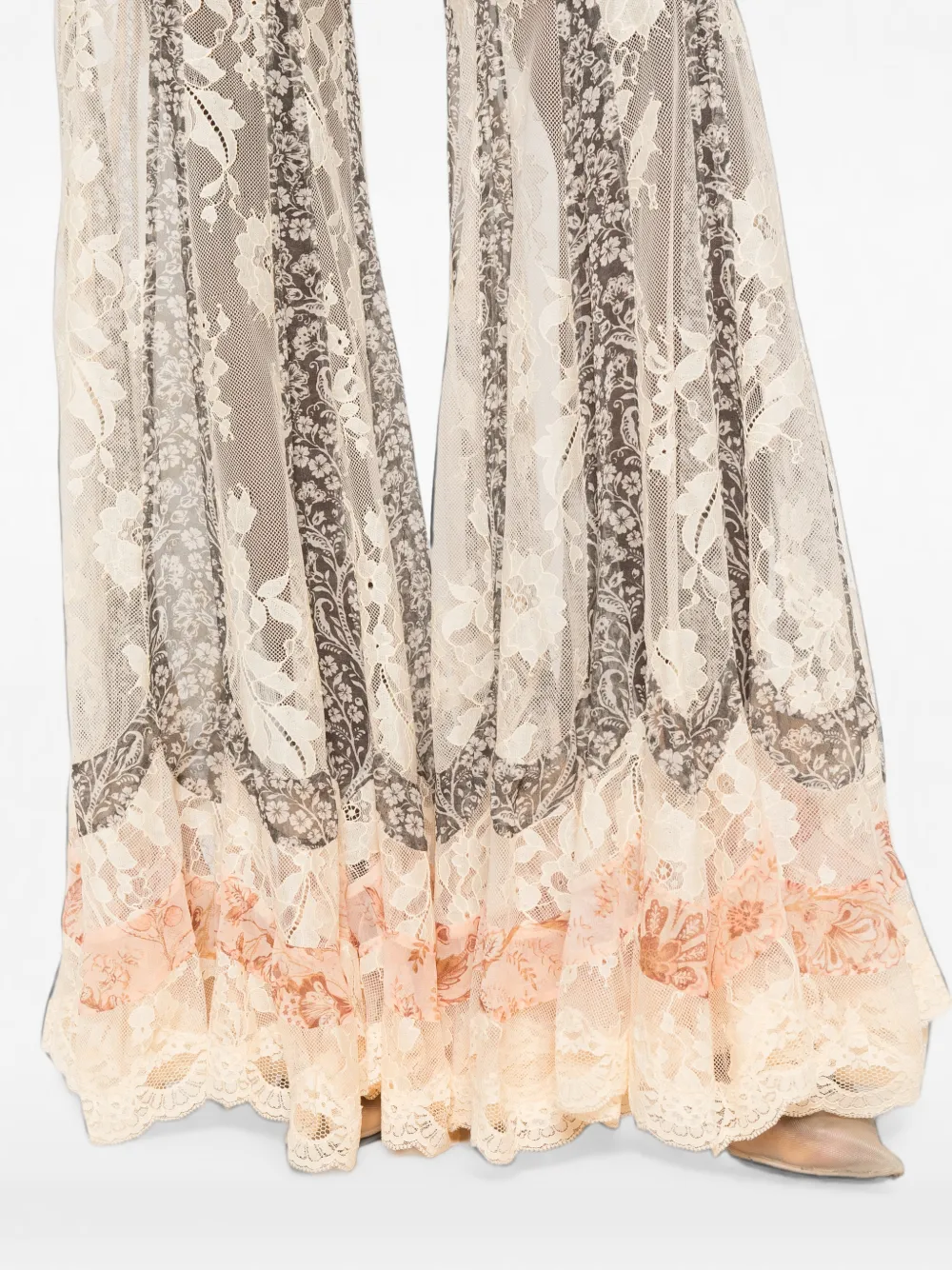 ZIMMERMANN Valiant flared broek met vlakken Beige