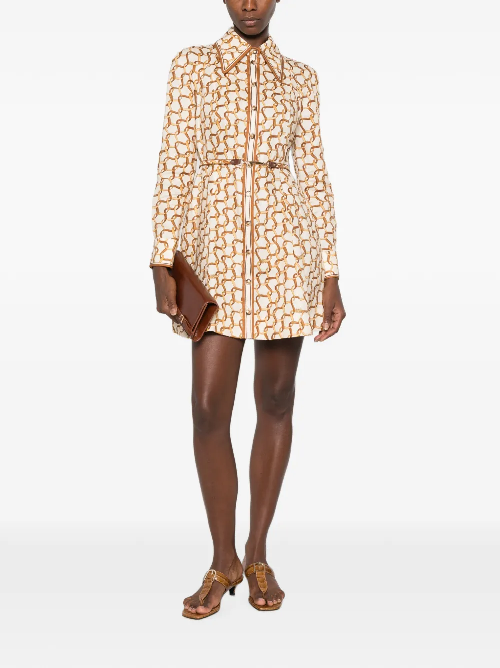 ZIMMERMANN Mini-jurk met vlakken Beige